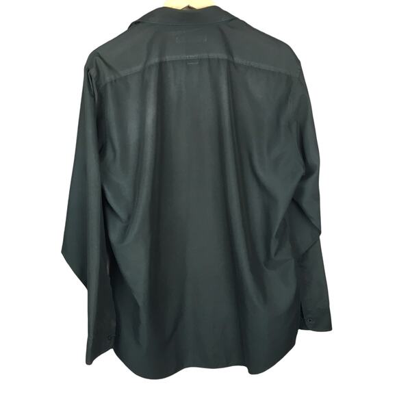 Milano Uomo Shirt Button Front Olive Green Men's 16 34/35 Button Up Long Sleeve - Picture 2 of 9